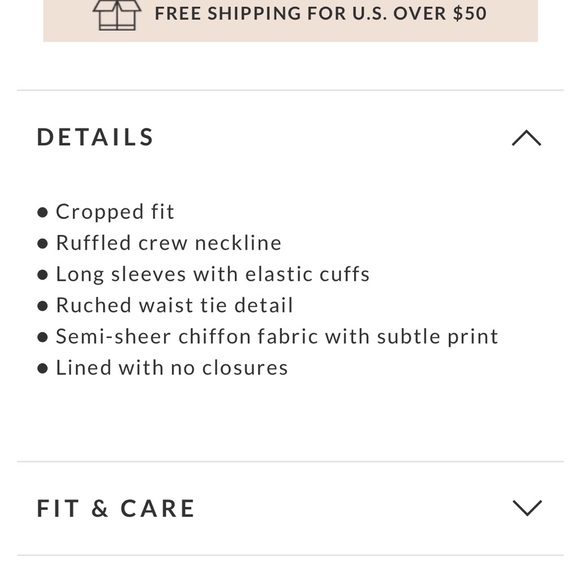 NWT Vesper cutout tie waist long sleeve top - Picture 5 of 6